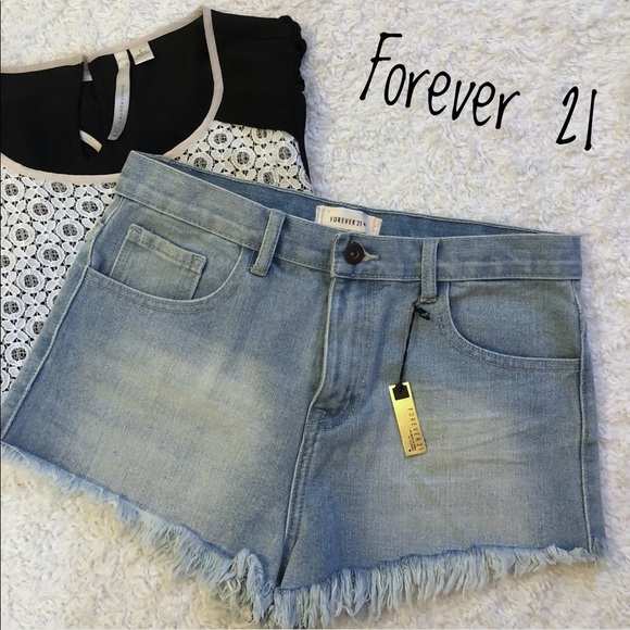 Forever 21 Pants - Nwt Forever 21 High Waist/Rise Light-wash Shorts